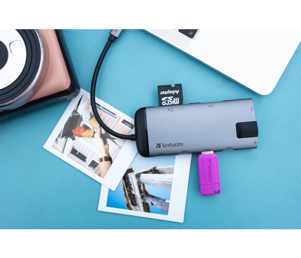 Verbatim Hub USB 3.1 GEN 1 /USB 3.0x3 /HDMI / SDHC / MICROSDHC / RJ45 - 1607299 - zdjęcie 5
